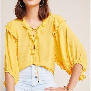 Anthropologie Haida Peasant Yellow Blouse (S)